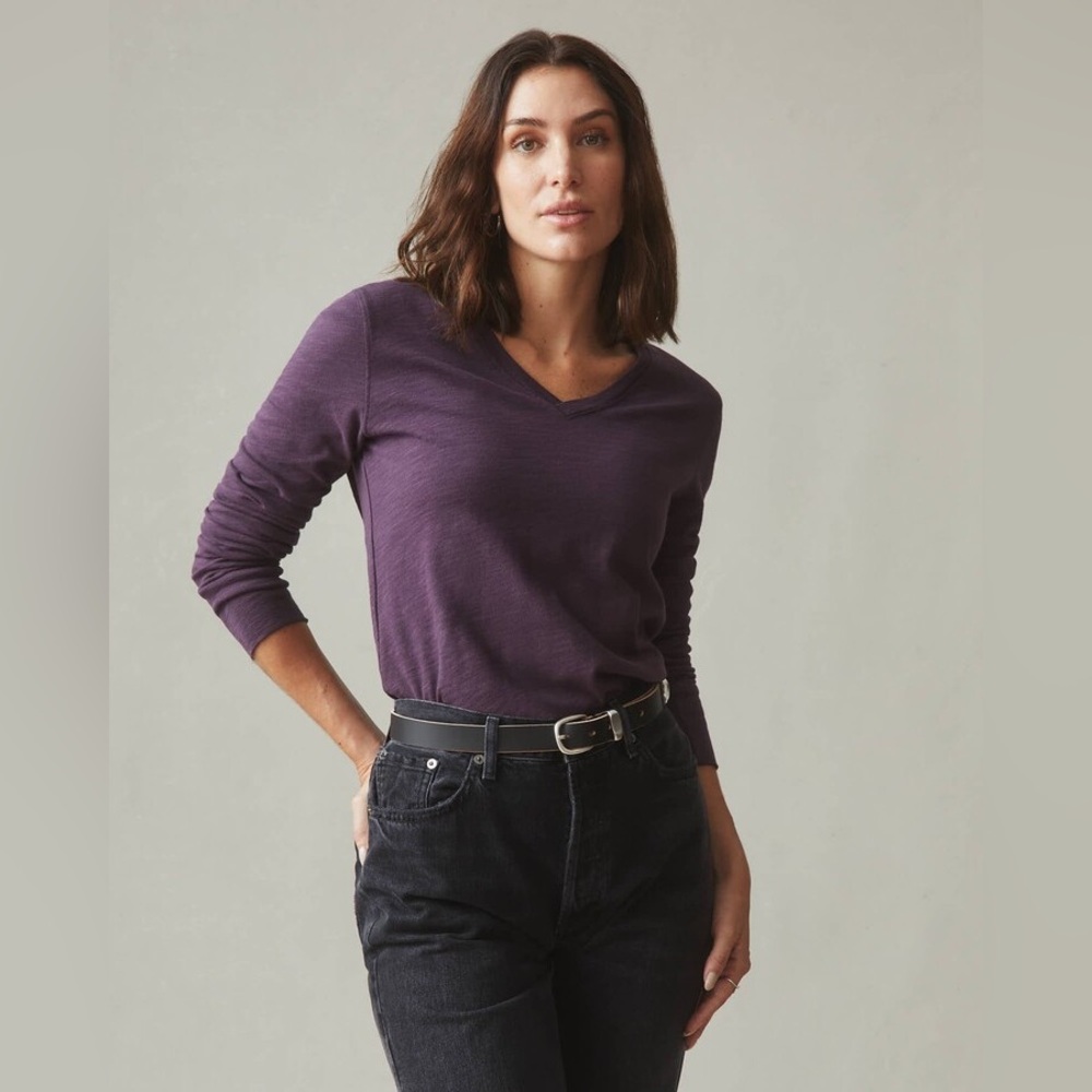 American giant premium slub v neck long sleeve top